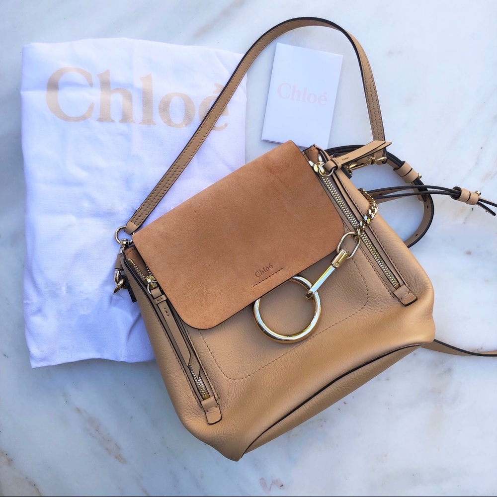 Chloe Faye Small Backpack Tan